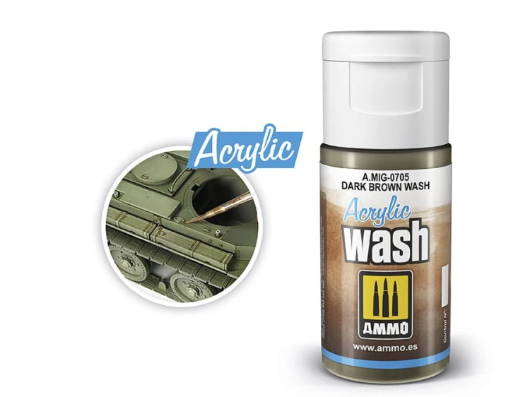 Wash modelarski Dark Brown A.MIG-0705 AMMO Mig Jimenez