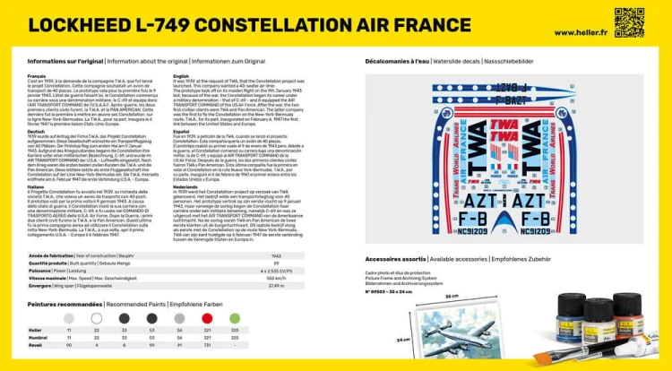 Samolot Lockheed L-749 Constellation 56310 Heller