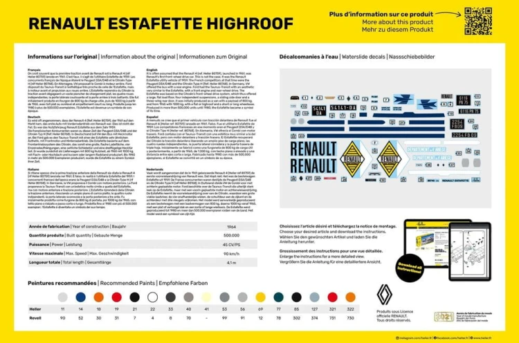 Renault Estafette High Roof 80740 Heller