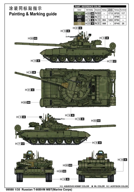 Czołg T-80BVM MBT 09588 Trumpeter