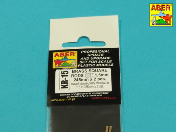 Pręty kwadratowe mosiężne 1,5mm x 245mm KR15 Aber