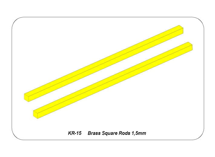 Pręty kwadratowe mosiężne 1,5mm x 245mm KR15 Aber