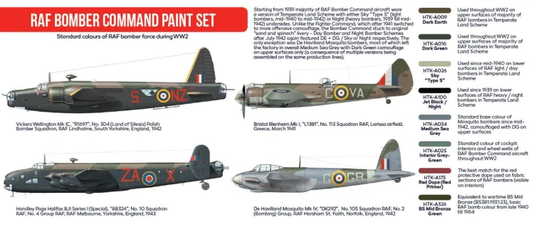 Zestaw farb RAF Bomber Command HTK-AS102 Hataka
