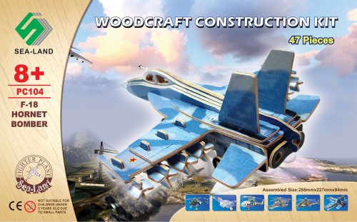 Samolot F-18 Hornet składanka drewniana puzzle 3D PC104 Sea-Land