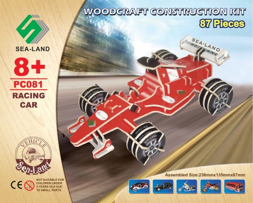 Samochód bolid Formuła 1 składanka drewniana puzzle 3D PC081 Sea-Land
