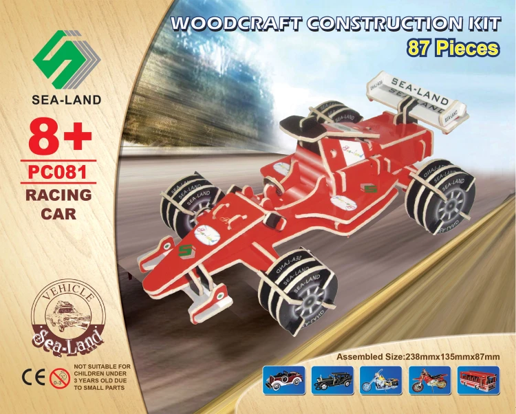 Samochód bolid Formuła 1 składanka drewniana puzzle 3D PC081 Sea-Land