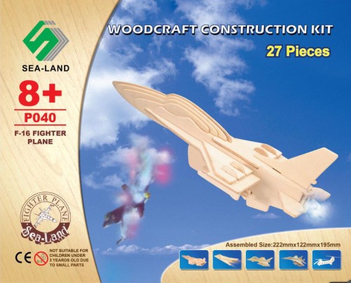 Samolot myśliwiec F-16 składanka drewniana P040 Sea-Land