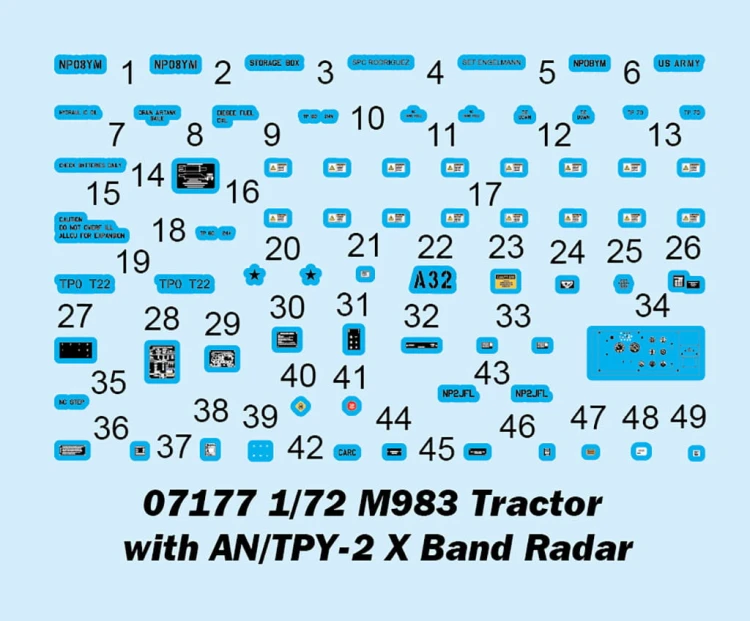 M983 HEMTT z mobilnym radarem AN/TPY-2 X 07177 Trumpeter
