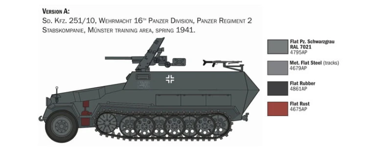 Transporter Sd.Kfz. 251/10 Schutzenpanzerwagen 7079 Italeri