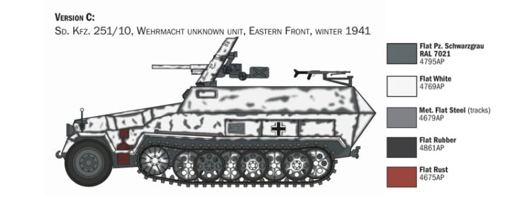 Transporter Sd.Kfz. 251/10 Schutzenpanzerwagen 7079 Italeri