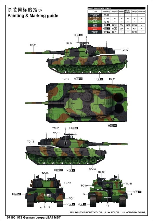 Czołg Leopard 2A4 MBT 07190 Trumpeter