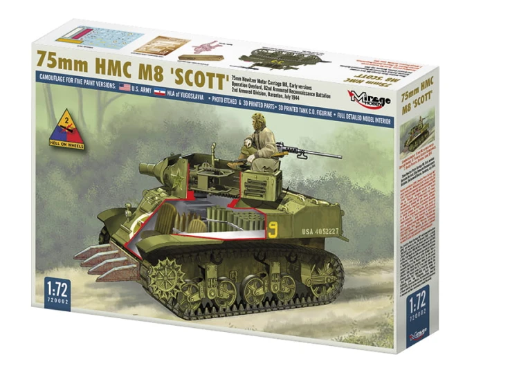 Haubica samobieżna HMC M8 Scott 720002 Mirage Hobby