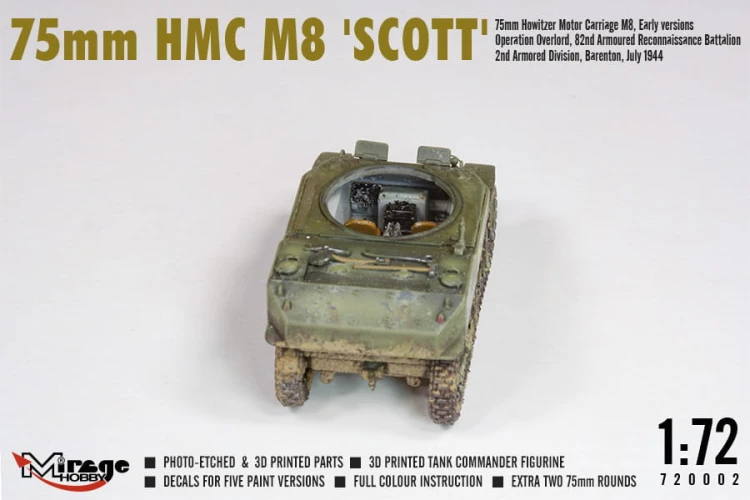 Haubica samobieżna HMC M8 Scott 720002 Mirage Hobby