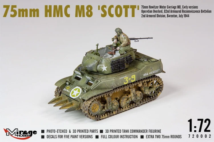 Haubica samobieżna HMC M8 Scott 720002 Mirage Hobby