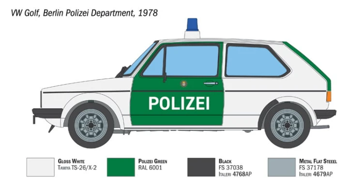 VW Volkswagen Golf I Polizei 3666 Italeri