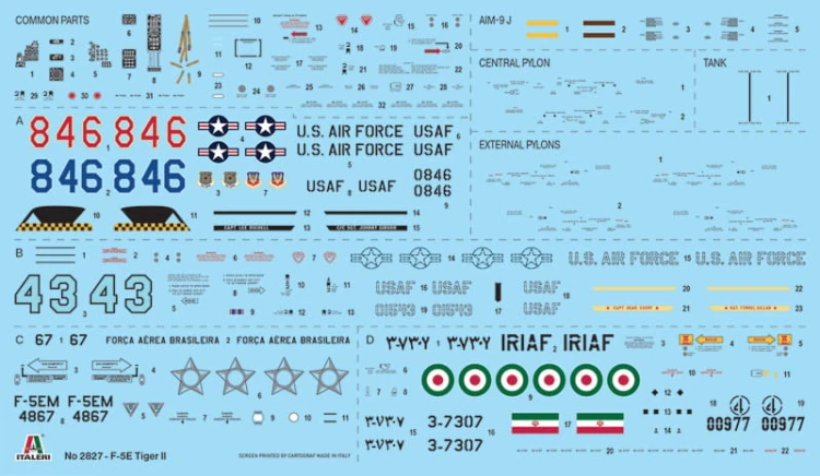 Samolot Northrop F-5E Tiger II 2827 Italeri