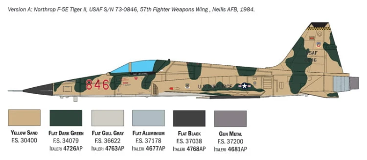 Samolot Northrop F-5E Tiger II 2827 Italeri