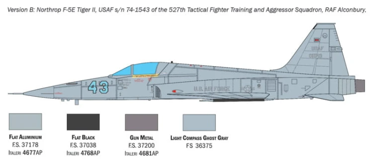 Samolot Northrop F-5E Tiger II 2827 Italeri