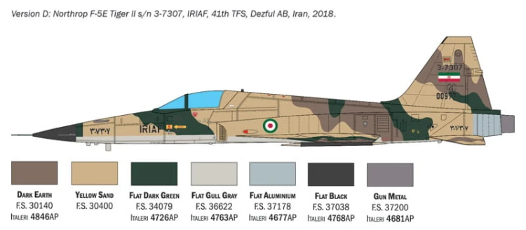 Samolot Northrop F-5E Tiger II 2827 Italeri