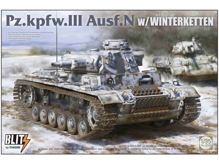 Czołg PzKpfw III Ausf.N w/winterketten 8011 Takom