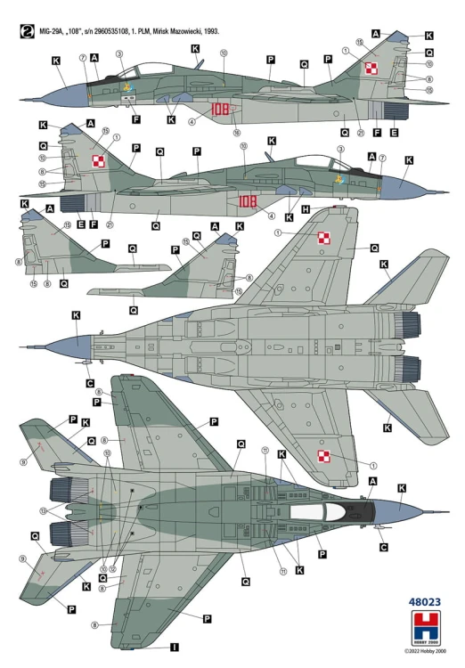 Samolot Mikoyan MiG-29 Polish Air Force 48023 Hobby 2000