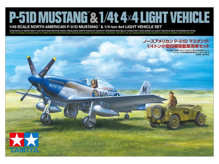 Samolot P-51D Mustang i Willys MB 25205 Tamiya