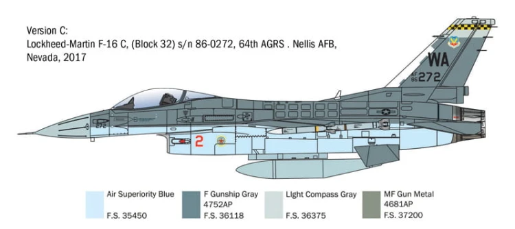 Samolot F-16C Fighting Falcon 2825 Italeri