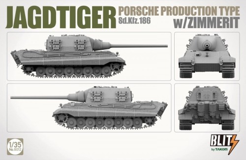 Działo pancerne Jagdtiger Sd.Kfz.186 Porsche Production Type 8012 Takom
