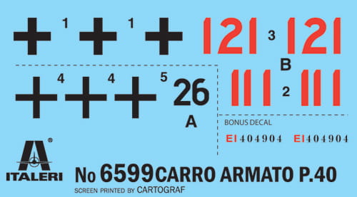 Czołg Carro Armato P40 6599 Italeri