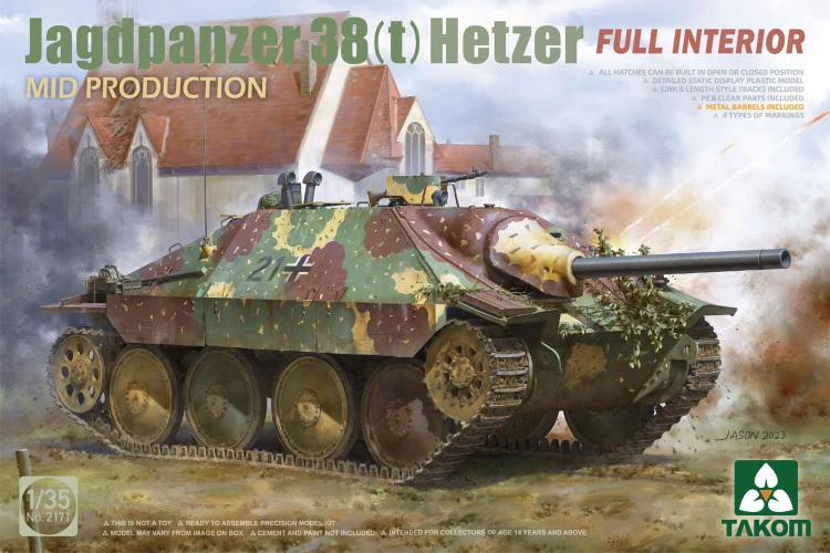 Działo pancerne Jagdpanzer 38(t) Hetzer Mid 2171 Takom