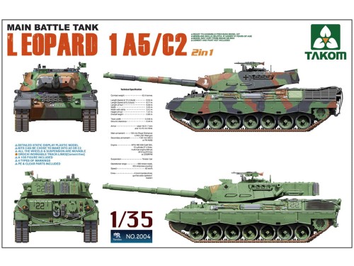Czołg Leopard 1 A5/C2 2004 Takom