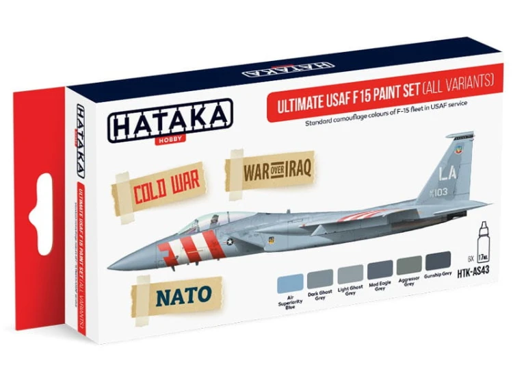 Zestaw farb akrylowych myśliwiec F-15 USAF HTK-AS43 Hataka