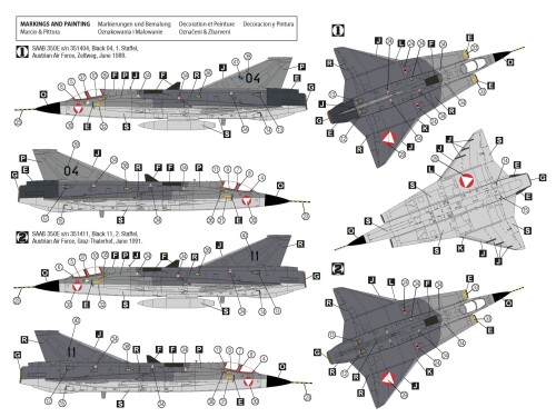 Samolot Saab 35OE/35FS Draken 72056 Hobby 2000