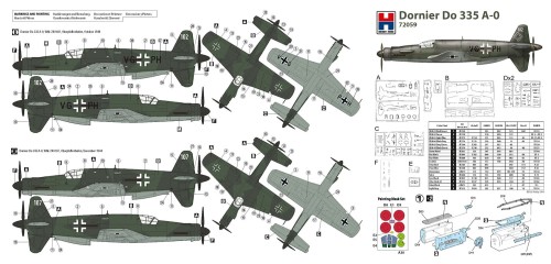 Samolot Dornier Do 335 A-0 Pfeil 72059 Hobby 2000