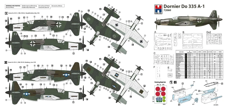 Samolot Dornier Do 335 A-1 Pfeil 72060 Hobby 2000