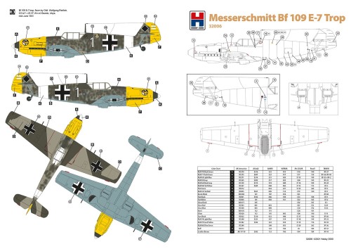 Samolot Messerschmitt Bf109 E-7 Trop 32006 Hobby 2000