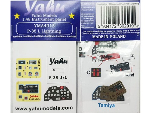 Fototrawiona tablica przyrządów do P-38 L Lightning