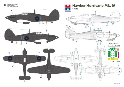 Samolot Hawker Hurricane Mk.Ia 48013 Hobby 2000