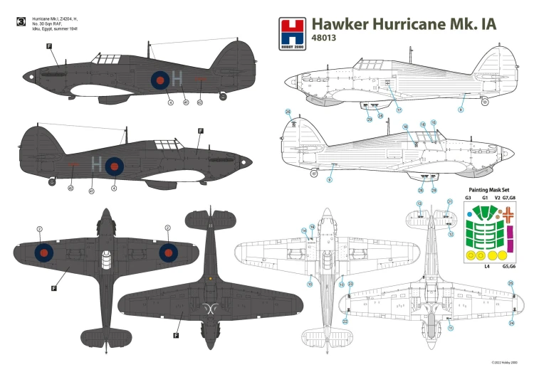 Samolot Hawker Hurricane Mk.Ia 48013 Hobby 2000