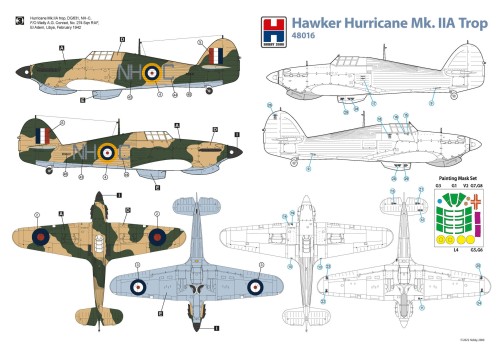 Samolot Hawker Hurricane Mk.IIa Trop 48016 Hobby 2000