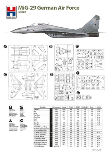 Samolot Mikoyan MiG-29 German 48022 Hobby 2000