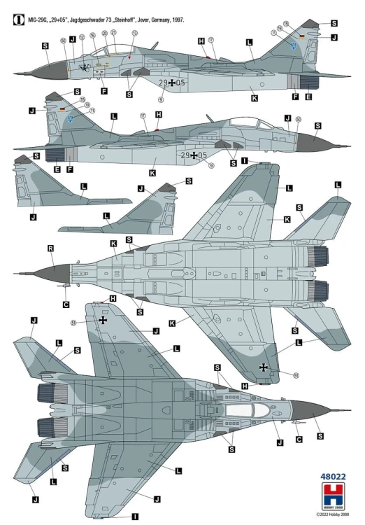 Samolot Mikoyan MiG-29 German 48022 Hobby 2000