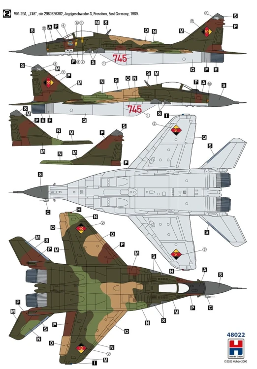 Samolot Mikoyan MiG-29 German 48022 Hobby 2000