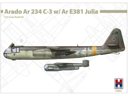 Samolot Arado Ar 234 C-3 w/ Ar E381 Julia 72051 Hobby 2000