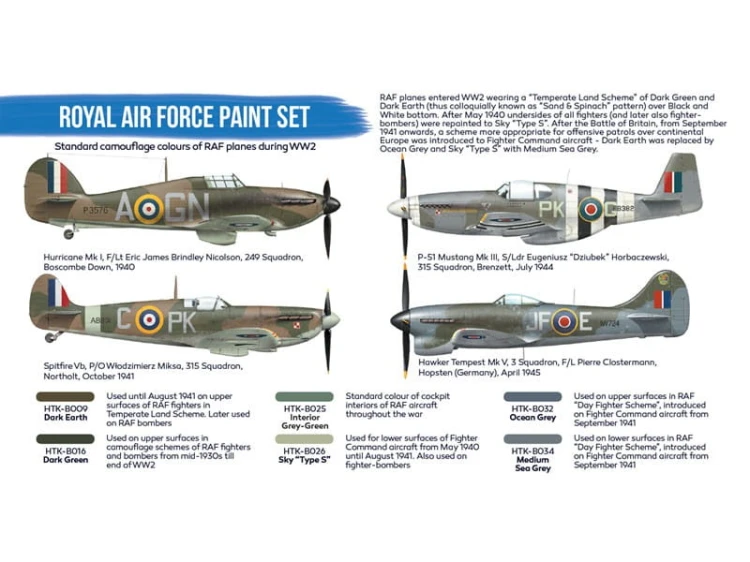 Zestaw farb akrylowych Royal Air Force HTK-BS07 Hataka