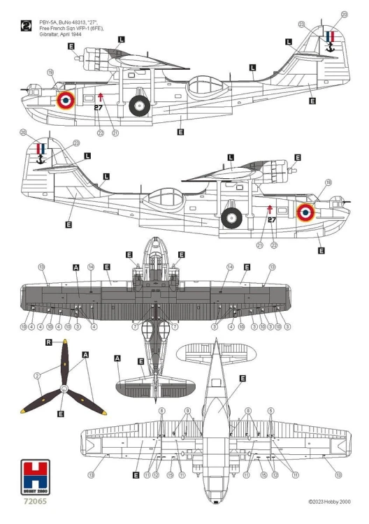 Samolot Consolidated PBY-5A Catalina ETO 72065 Hobby 2000