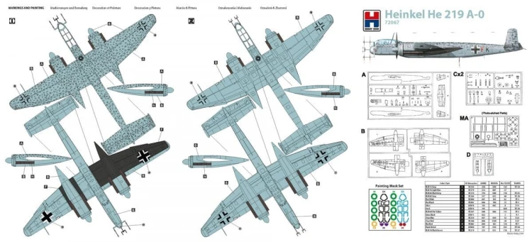Samolot Heinkel He 219 A-0 72067 Hobby 2000