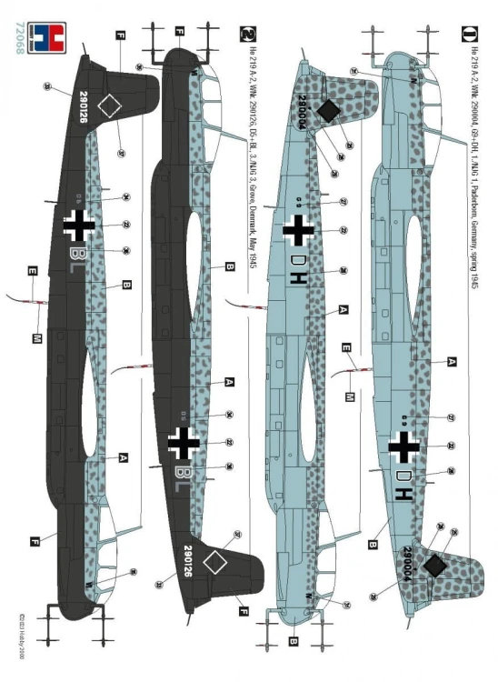 Samolot Heinkel He 219 A-2 72068 Hobby 2000