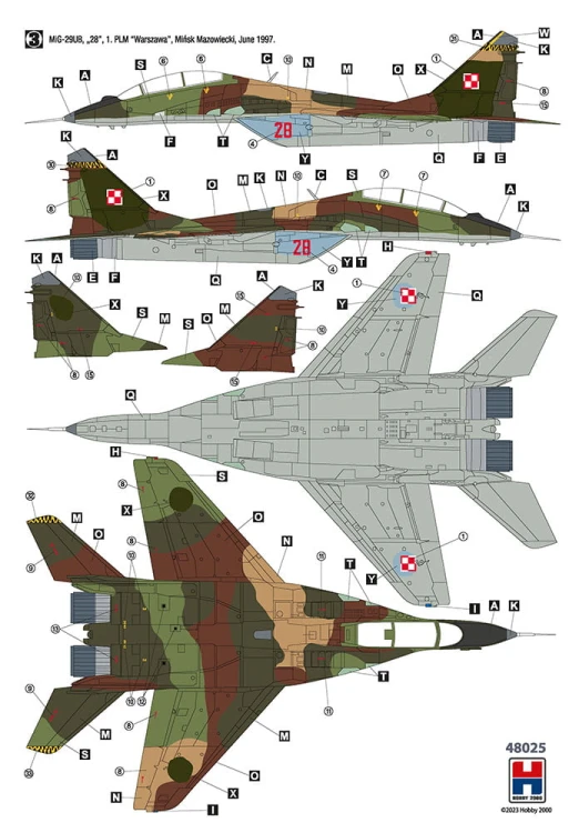 Samolot Mikoyan MiG-29UB Polish Air Force 48025 Hobby 2000