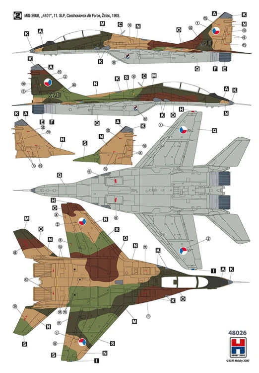 Samolot Mikoyan MiG-29UB Czech & Slovak Air Force 48026 Hobby 2000